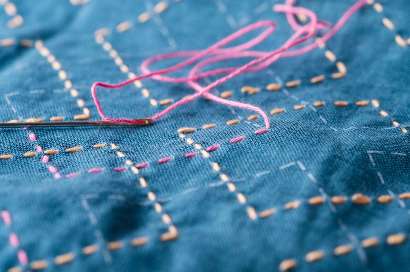 Simple sashiko pattern consisting of squares