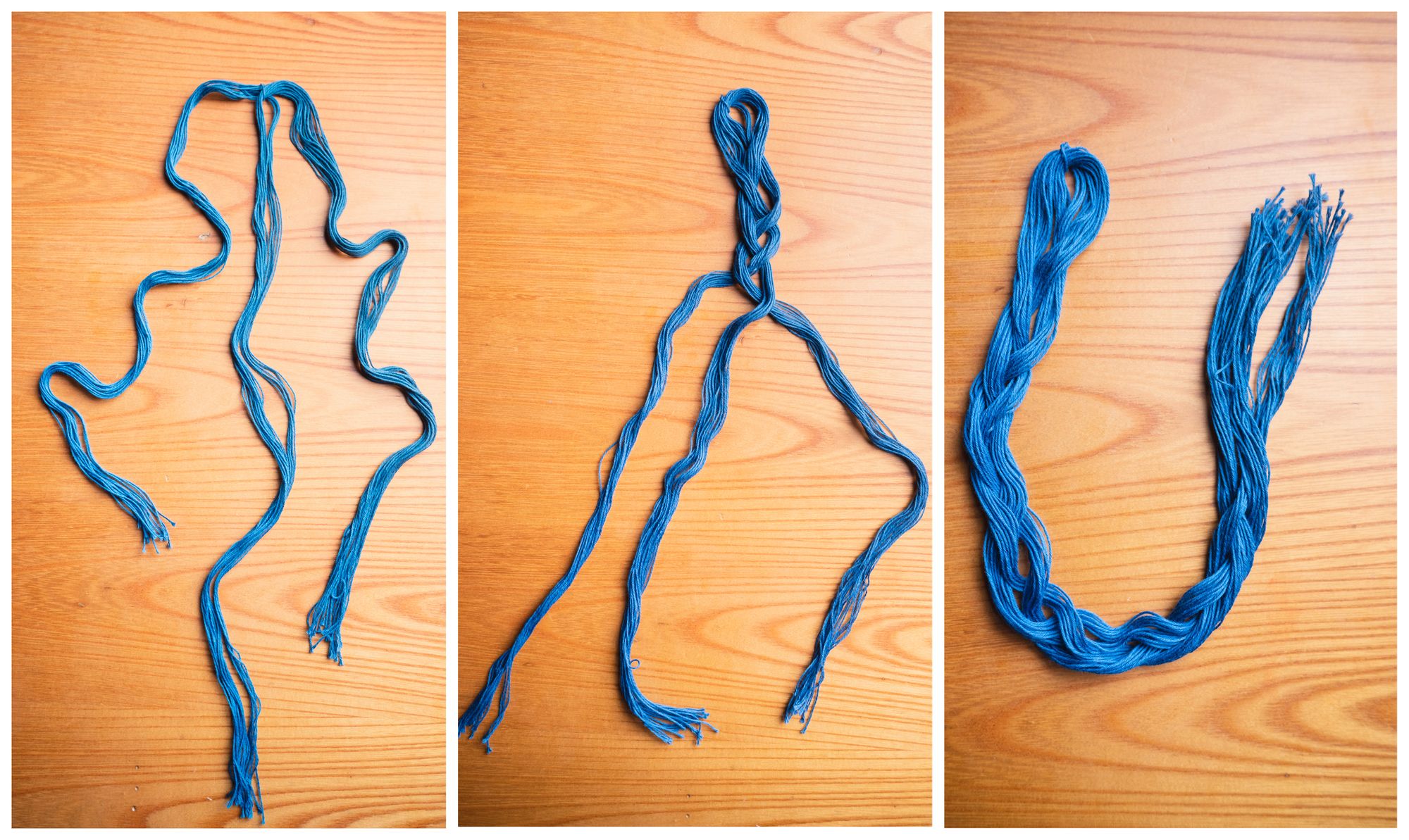 How to braid sashiko thread in three steps