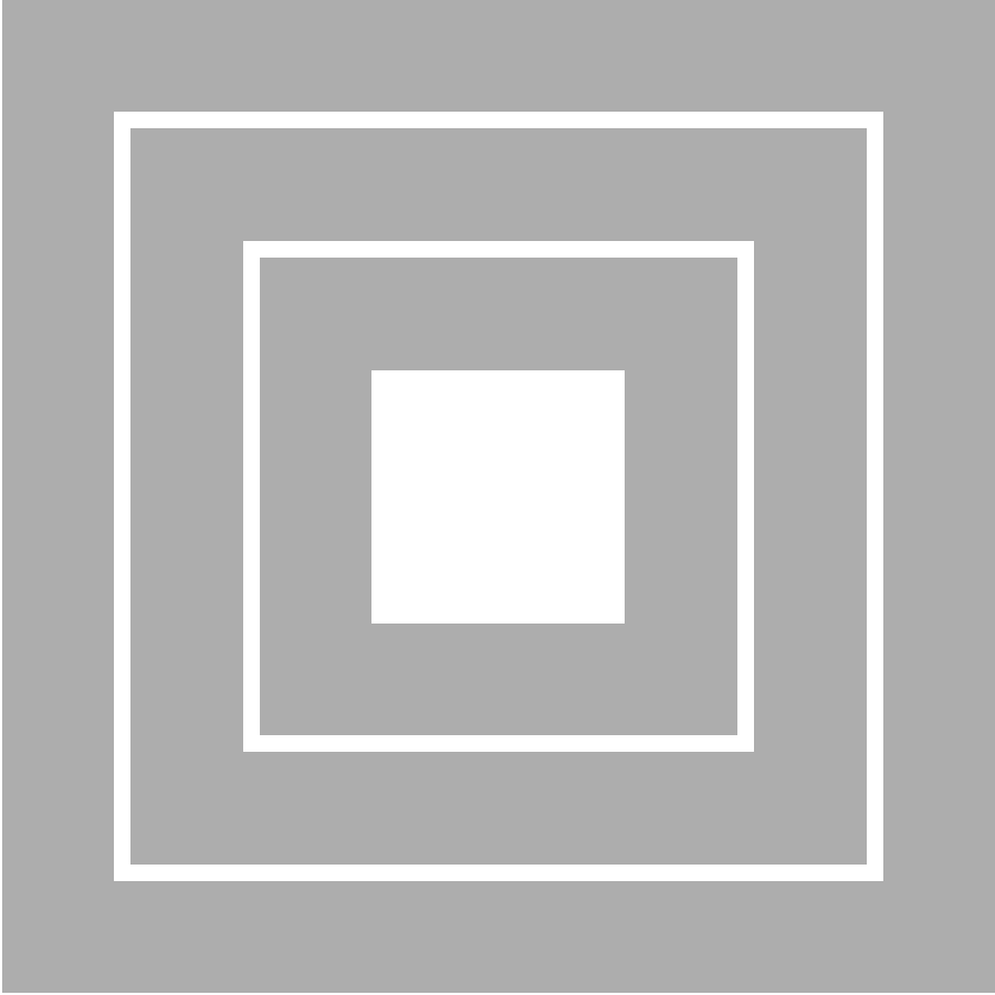 The traditional Japanese family crest mimasumon, consisting of three layered squares